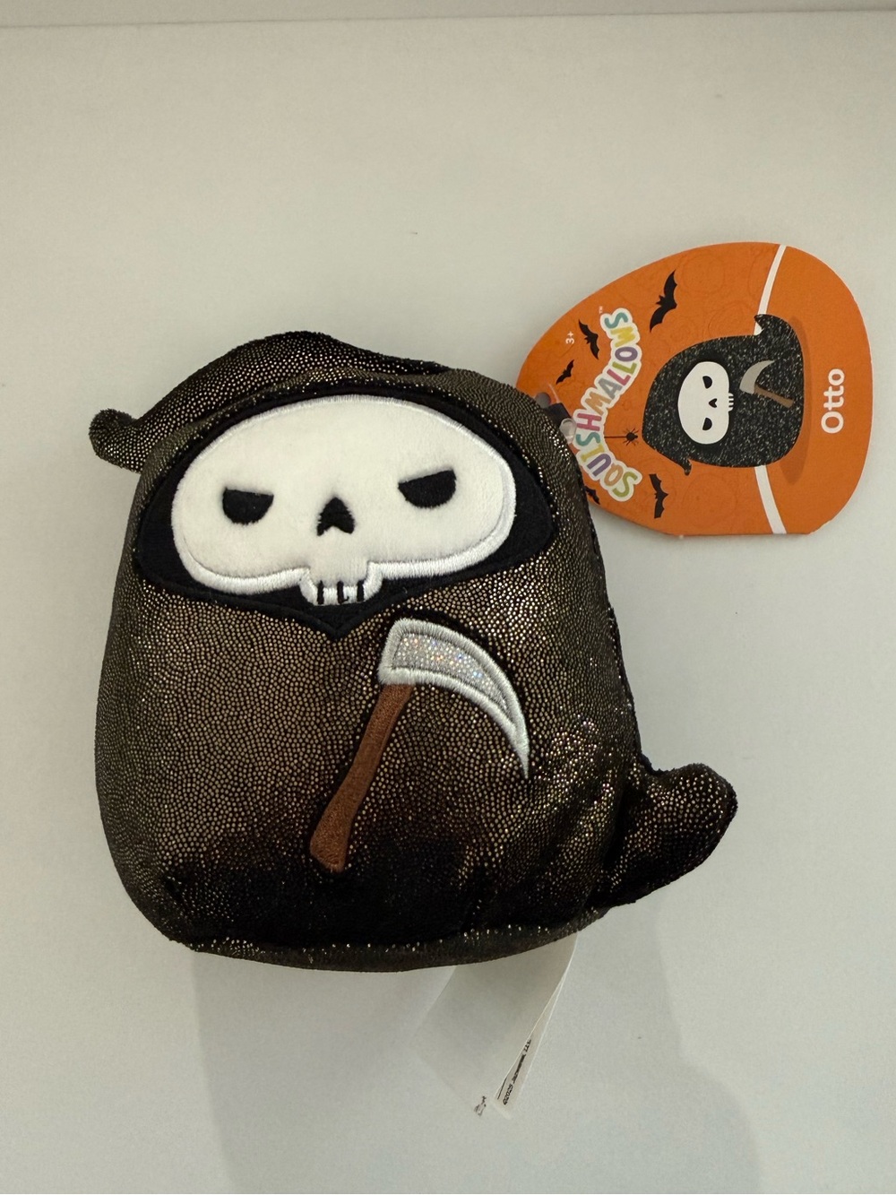 Squishmallows Otto Grim Reaper Black Sparkle Plush